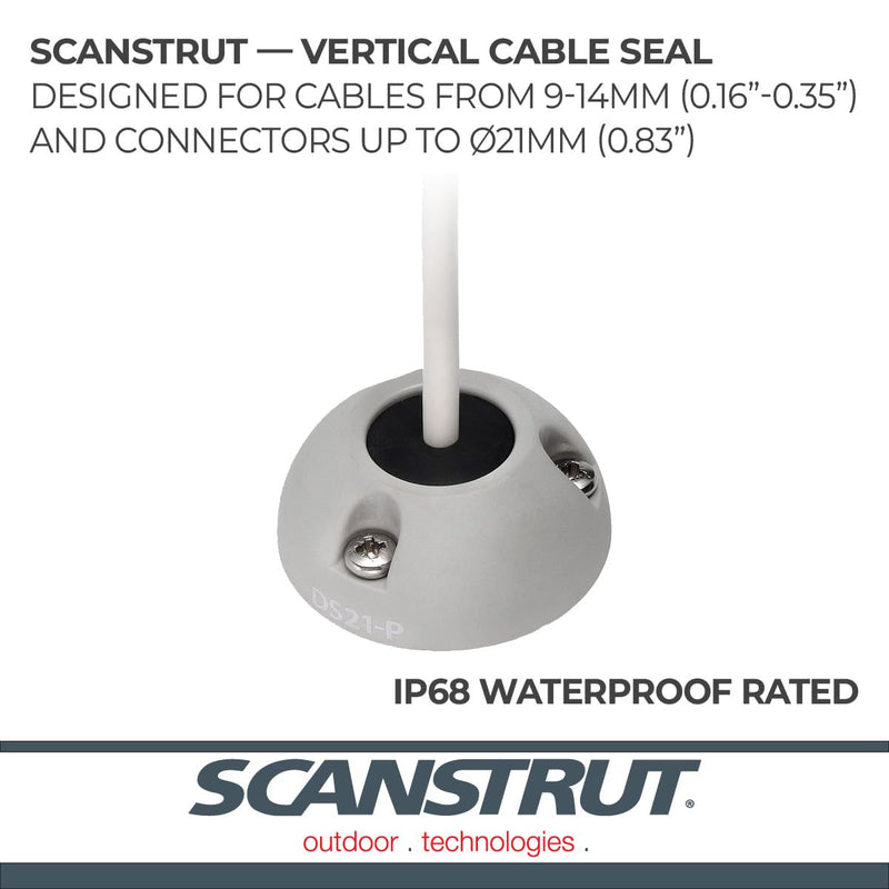 Scanstrut DS21B-P Small Vertical Cable Seal for Connectors Up to 0.83" and Cables 0.35"-0.55" - Gray Plastic