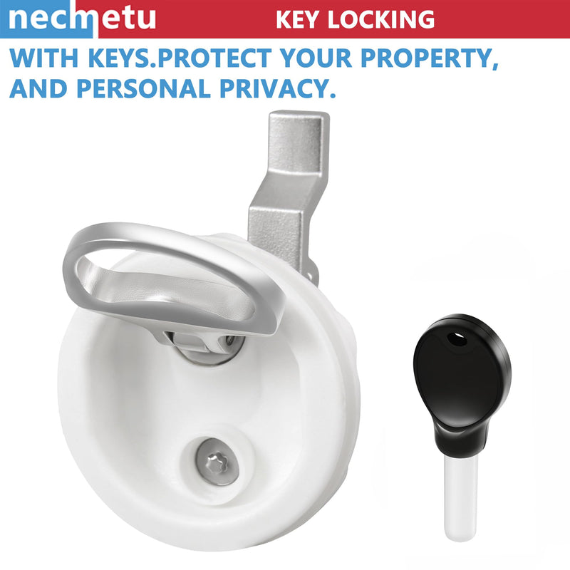 Boat Cam Latch Fits 2-1/2" Hole,Surface-Mount Locking Latch Flush Mount Latch (Key Locking)
