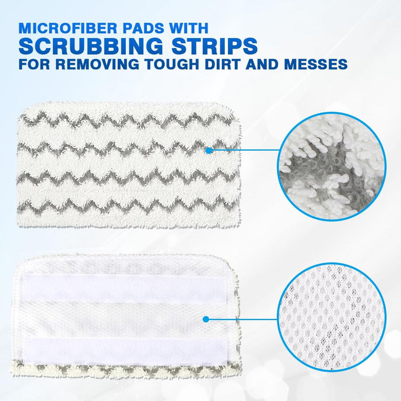 HOMEXCEL Steam Mop Replacement Pads for Shark Steam Mops S1000/S1000A/S1000C/S1000WM/and S1001C-Reusable Microfiber Steamer Scrub Mop Pads for All Hard Floors-4 Pack 4