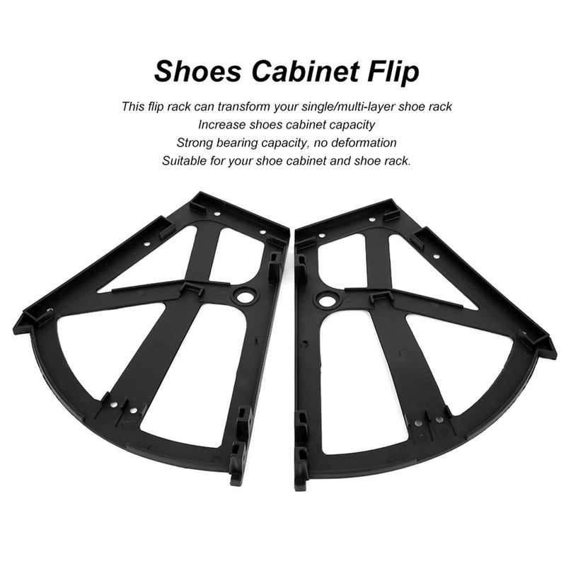 4pcs Shoes Cabinet Hinges Shoe Rack Hinge Black ABS Shoe Drawer Hinge Shoe Flip Frame Rack Shoe Turning Rack Cabinet Accessory for Increaseing Cabinet Capacity, 26x20cm