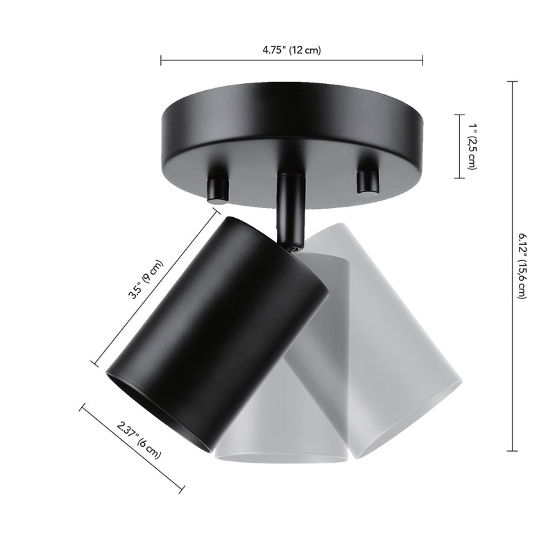 Globe Electric 57498 Pratt 1-Light Track Lighting Spotlight, Matte Black, Bulb Not Included Pratt (Black)
