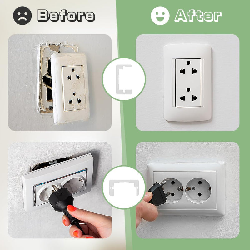 20 Pcs Wall Plate Spacer,Metal Receptacle Spacers for Electrical Box,Electrical Outlet Spacers Shims for Fixing Walls/Device Fix/Switch, Flush Fit Device Leveling Plate(White) White - 20 Pcs