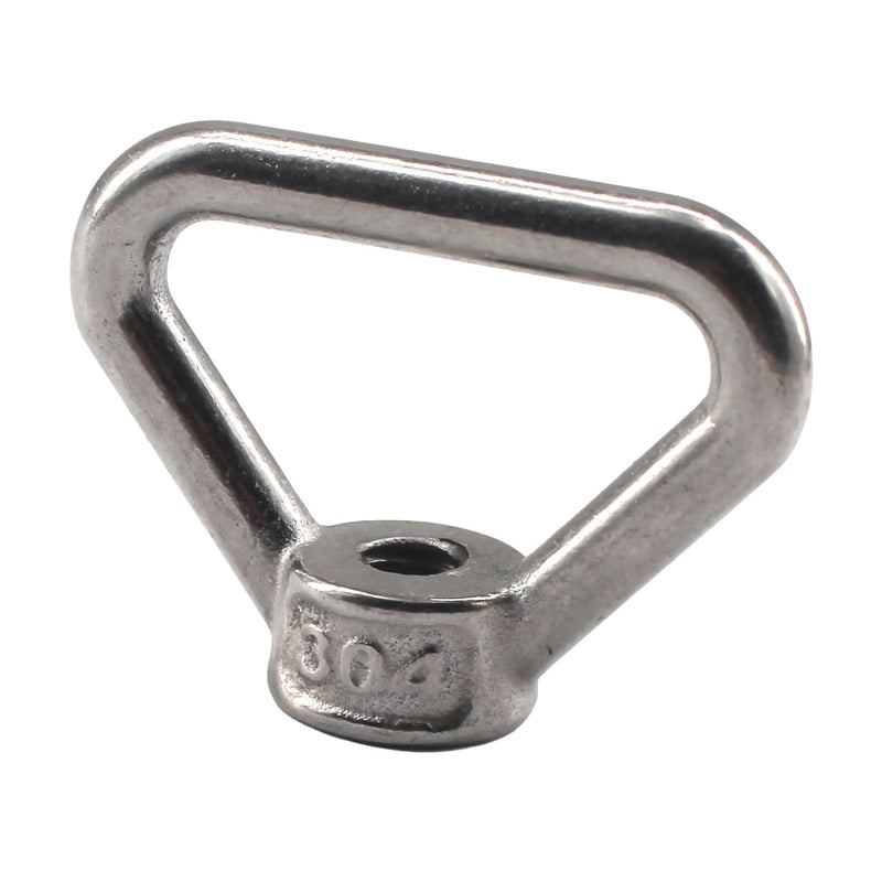 M8 Triangle Shape Lifting Eye Nuts 304 Stainless Steel Ring Eye Nut Threaded Fastener (6 Pack) M8
