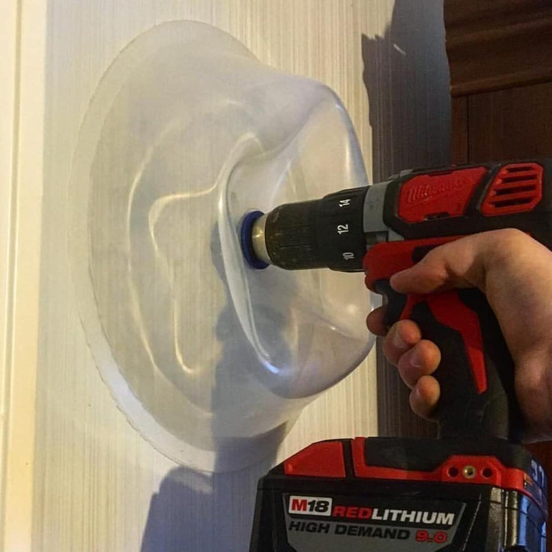 Rack-A-Tiers Driller's Dust Bowl - Hole Saw dust Bowl Installing recessed Lights, Works for All Hole saws, Flexible Drywall Dust Collector, Overhead Drilling dust Catcher (48000)