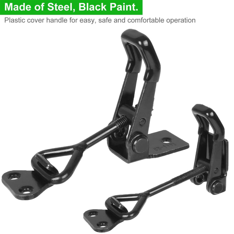 Adjustable Toggle Clamp Holding Capacity Toggle Latch Hasp Clamp Quick Release Pull Latch (Black-6pcs -550lbs) Black-6pcs -550lbs