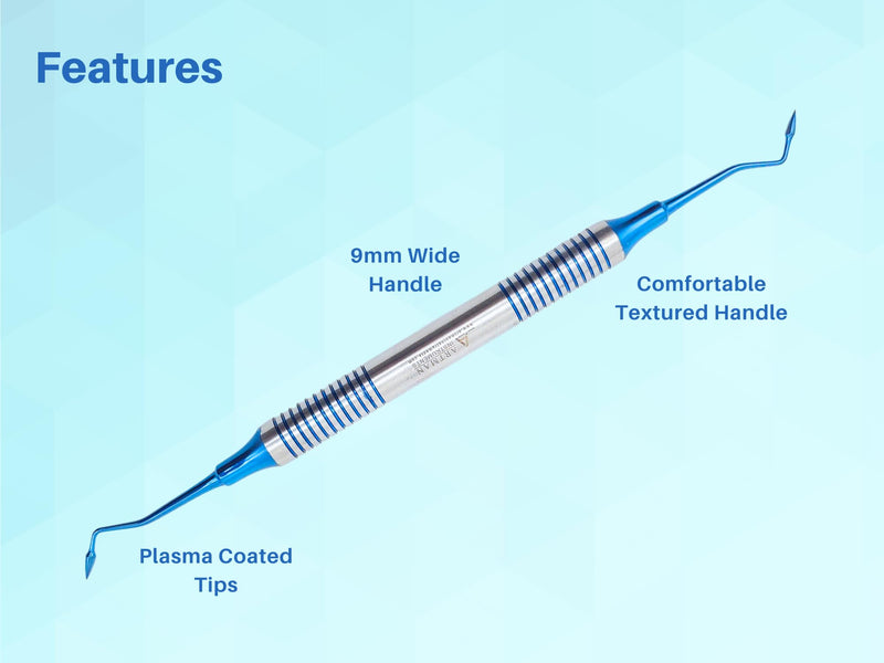 Dental Composite Non Stick Filling Instruments Kit in Stainless Steel Cassette (6 PCS Blue Plasma Coated) Restorative Tools by Artman Instruments