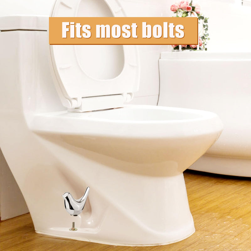 2pcs Toilet Bolt Caps, Bird Shape Ceramic Toilet Bolt Covers Hidden Toilet Screw Cover Caps Decorative Toilet Bolt Caps Animals for Bathroom Toilet Decoration (Silver) Silver