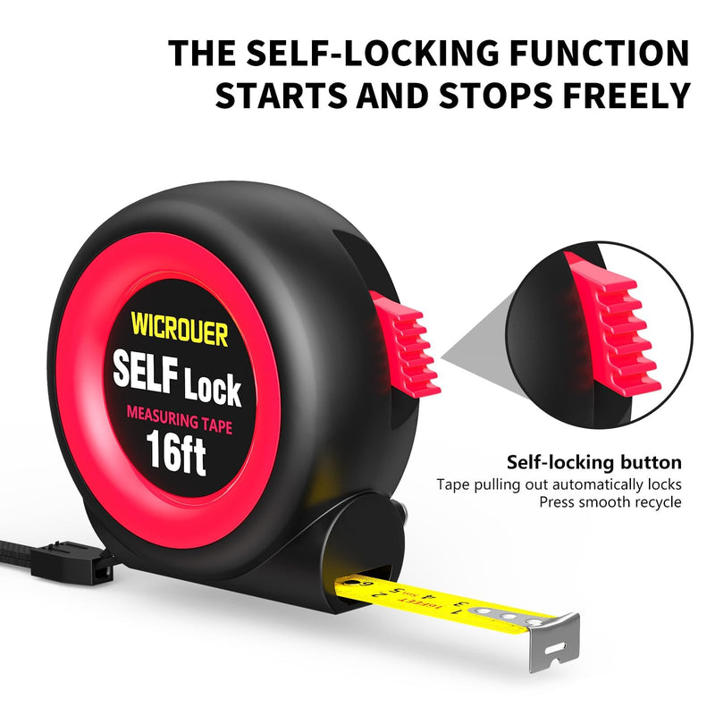 Tape Measure, 16 FT Self-Locking Tape Measure, Steel Made Retractable Measurement, Imperial/Metric Scale, MID Precision, Easy to Read Tape Measure, Used for Architects, Carpenters, Handicrafts.