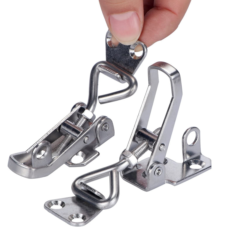 Marinebaby 2PCS Toggle Latch Clamp Stainless Steel Cabinet Hinge Lockable clamp,Boat Anti Rattle Latch