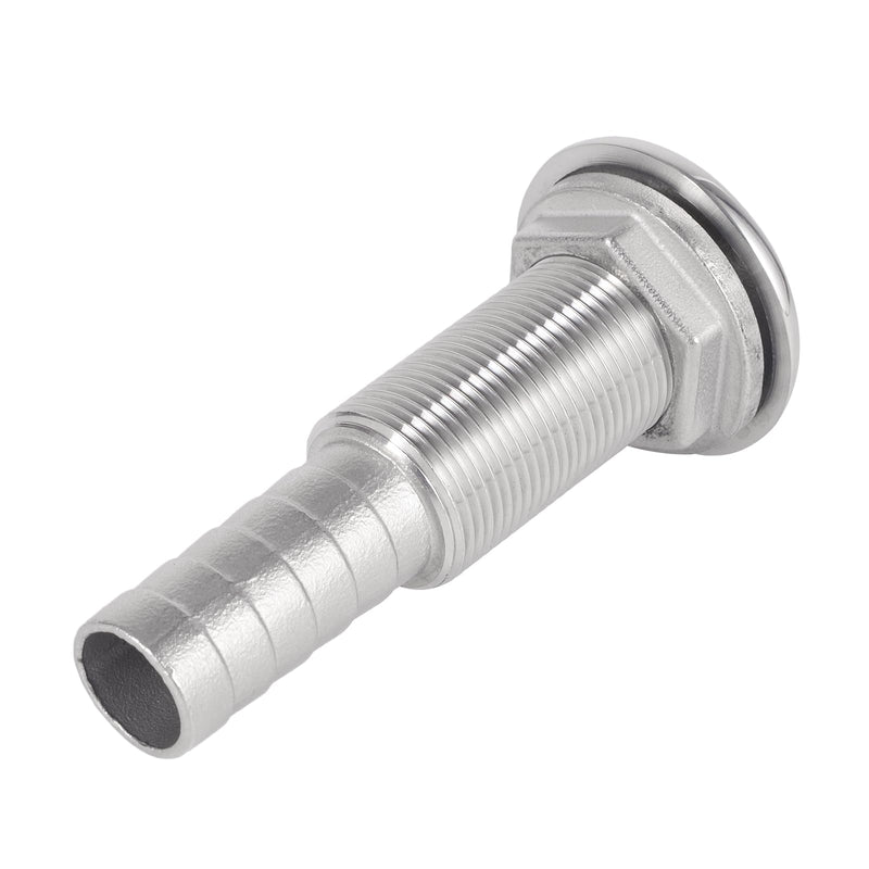 316 Stainless Steel Boat Thru-Hull Fitting for 3/4" ID Hose Marine Drain Outlet Extension Hose Barb Connector for Bilge Sink Scupper