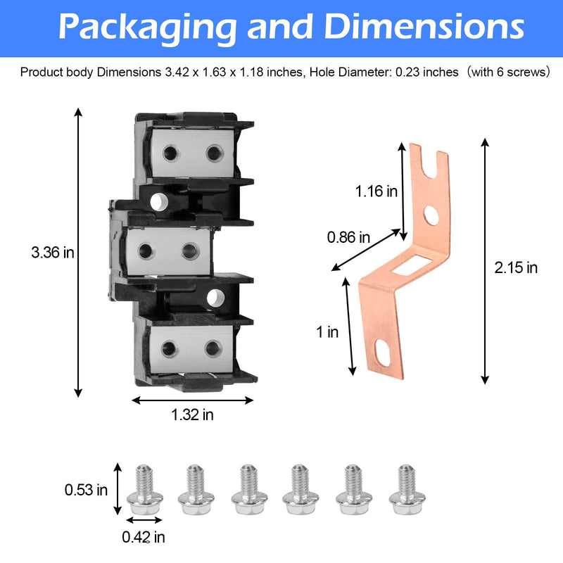 DG96-00173A Range Terminal Block Assembly for Samsung Electric Range/Stove/Ovens DG65-00003A 3282643. 600V 65A 3 Positions Dual Row