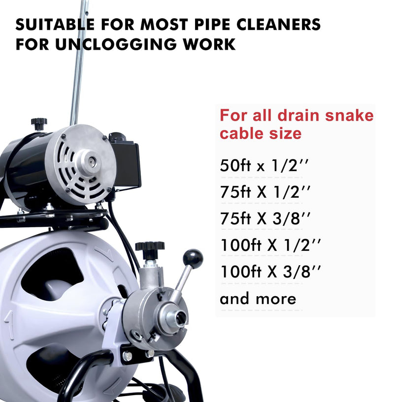 Drain Snake Drill Attachments,8-Piece Drain Cleaner Combination Cutter Heads, Used in 50FT-100FT Electric Drain Snake, Suitable for 5/16-inch to 3/4-inch Drain Snake Cable for 1-4"Pipe 8 Pcs Attachments
