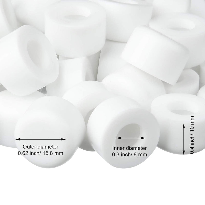 Outus 15 Pcs Rubber Door Stop Silicone Replacement Door Stop Caps Tips Bumpers for Wall and Floor Protection, Universal Size (White) White