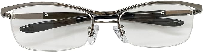 [Face Trick glasses] Cool Reading Glasses Metal Nyroll UV400 Clear Anti-Fog Treated Reading Glasses Lenses/Blue Light Cut Sabae Manufacturer High Performance Lens Reading Glasses Gunmeck Frame RGC0022-1 - NewNest Australia