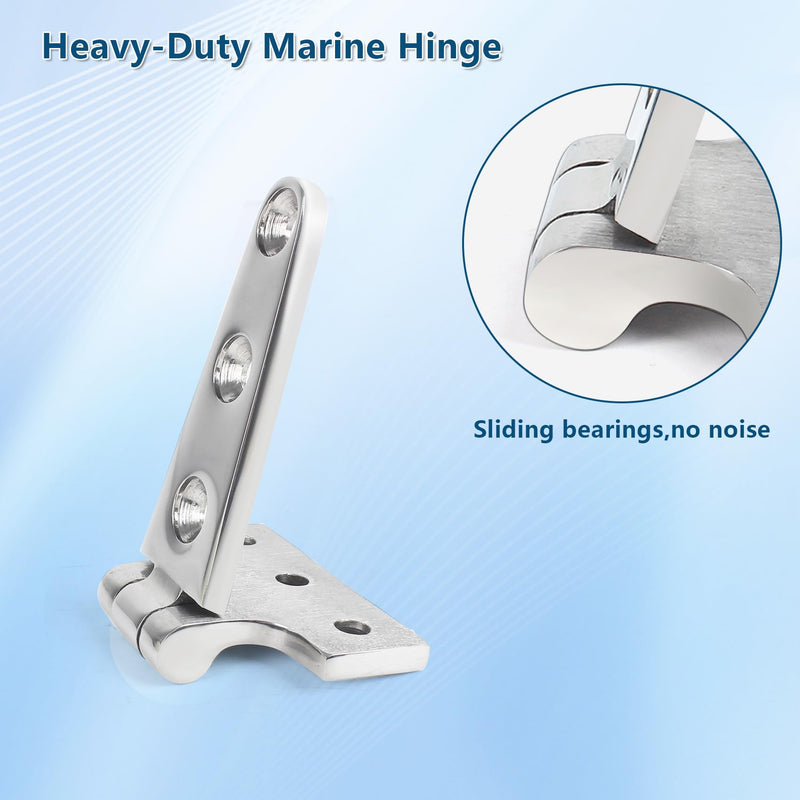 ORLANG 316 Stainless Steel Boat Hatch Hinges, Polished Marine Hinge,Marine Boat Hatch Heavy Duty Hinges with Screws for Boats, Yachts, Doors, Deck,Windows, Cabinets(2/4/8 Pack) 4 x 2 Inch-4Pack