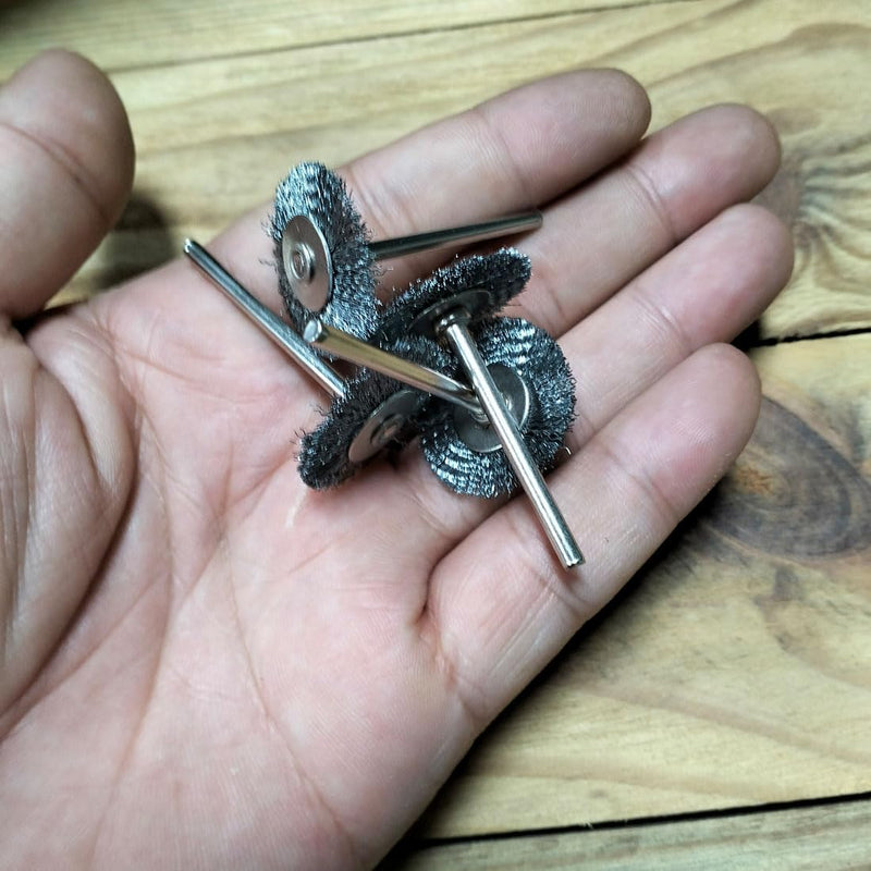 15 Pcs T Shape Stainless Steel Wire Brushes Wheel 1/8'' Mandrel Rust Removed Polishing Wheel for Dremel Rotary Tool 15Pcs T shape