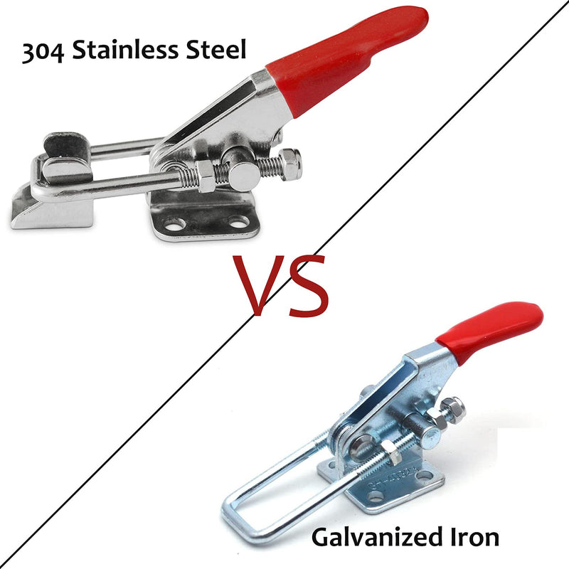 2pcs Heavy Duty Toggle Clamp Capacity 400LBs, 304 Stainless Steel Adjustable U Bolt Holding Quick Release Latch (40323-2pcs) 40323-2pcs