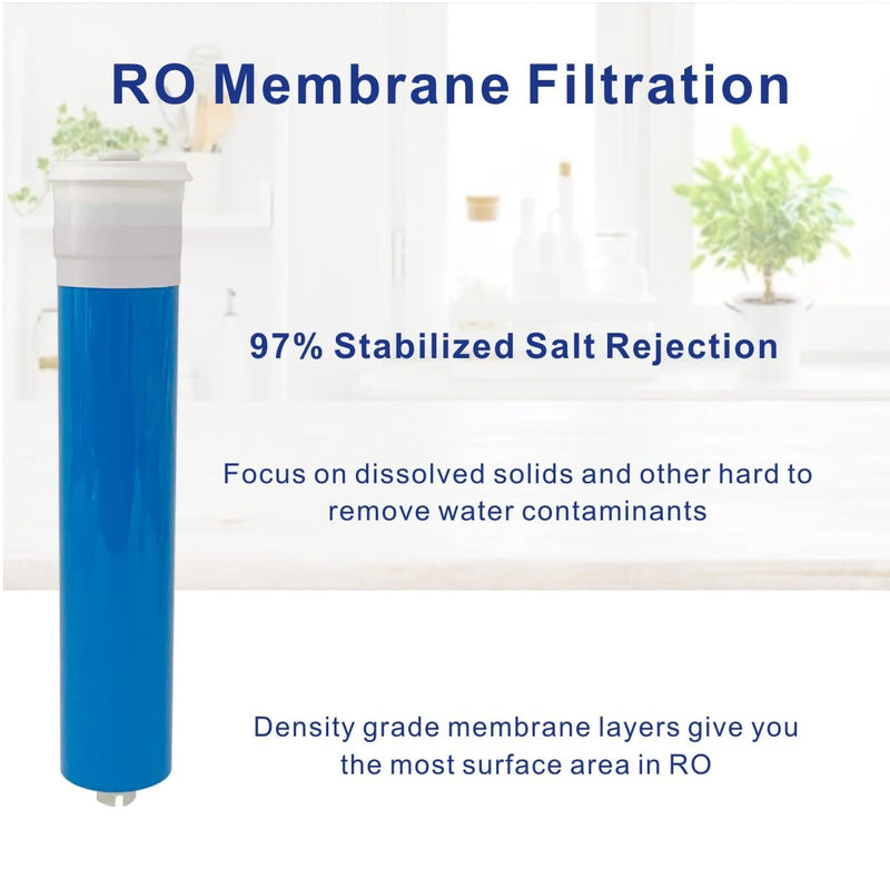RO Replacement Filter Set With Membrane Compatible with Microline TFC-400 Reverse Osmosis System, include S7011, S7028, S1764RS and S7026 Filters