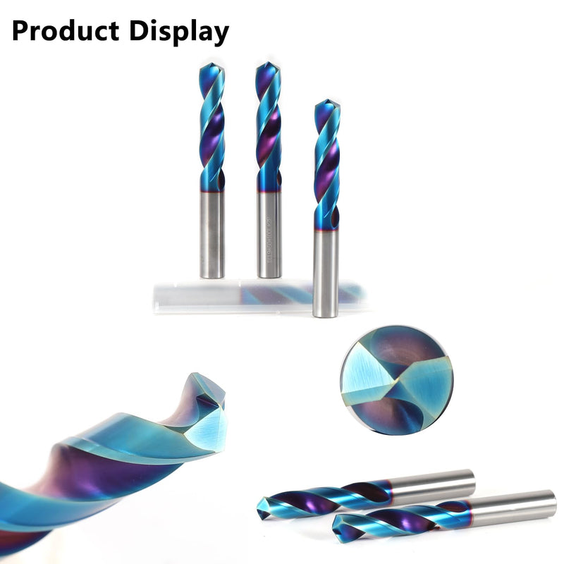 ‌AYCHOLIZ 3/8" Carbide CNC Drill Bit - 55 HRC 120° Point, Straight Shank Short-Length for Hardened Steel/Cast Iron, CNC Machines Only (Not for Hand Drills) 3/8 in
