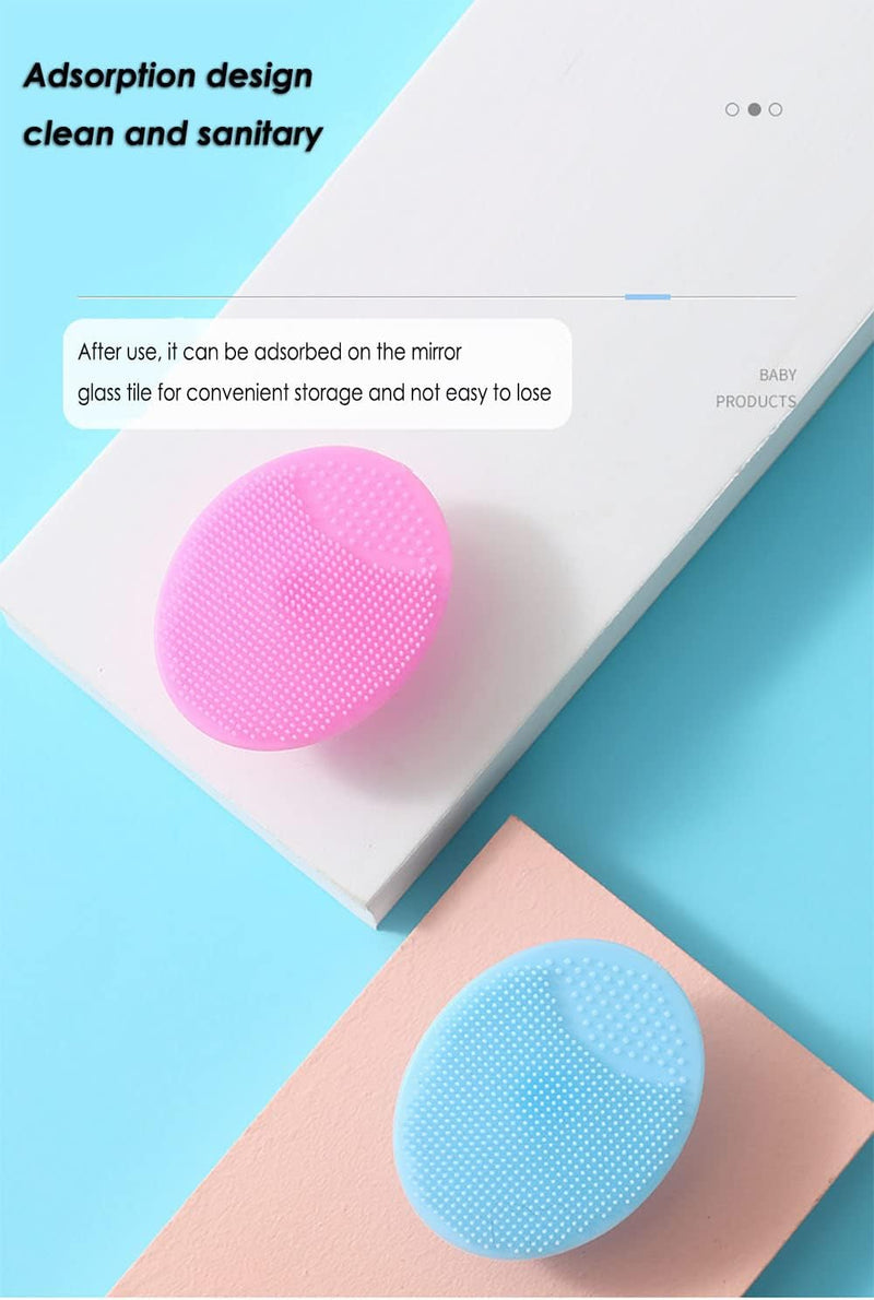 Baby Hair Brush &Silicone Baby Cradle Cap Brush Set, for Newborns & Toddlers-Natural Soft Goat Bristles-Ideal for Cradle Cap-Perfect Baby Registry Gift (Blue) Blue - NewNest Australia