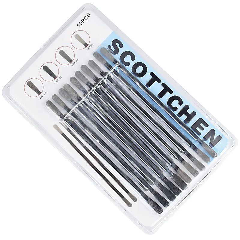 SCOTTCHEN Sanding Sticks Matchsticks Fine Detailing Sanding Grits 120/180 and 400/800-10 Pack 10 Pack