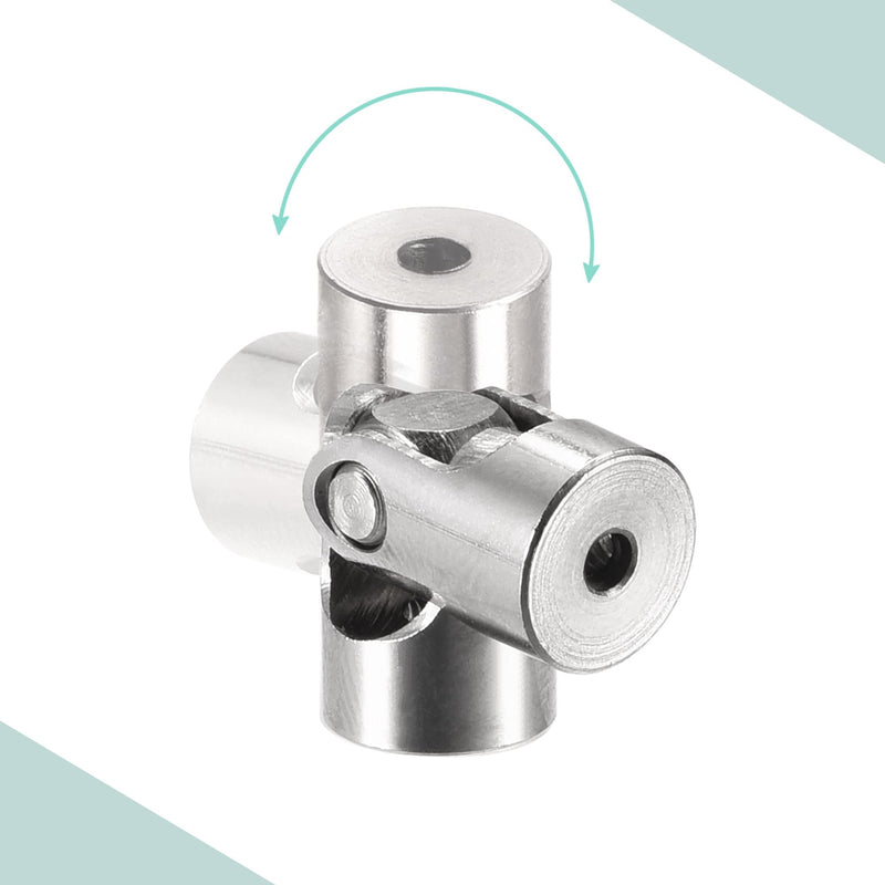 MECCANIXITY 2mm to 2mm Inner Dia Rotatable Universal Joint Shaft Coupling Motor Shaft Coupler L18 x D8 with Screws and Wrench for RC Model Pack of 3