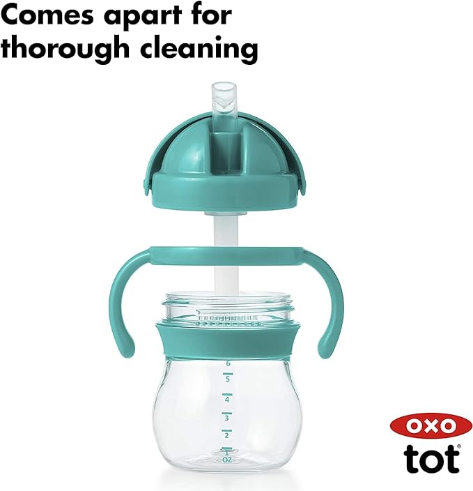 OXO Tot Straw Cup with Grow Handle teal - NewNest Australia