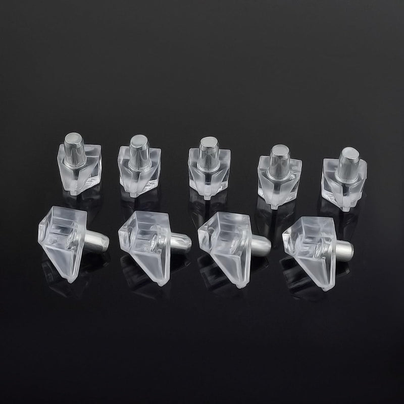 50 Pcs Shelf Support Peg Clear Holder Pegs Support Cabinet Shelf Pins for Kitchen Furniture Shelves for Book Shelves Clear Plastic Replacement Pins medicine cabinet shelf Supports plastic shelf pegs