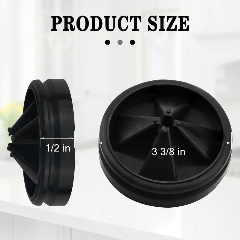 Garbage Disposal Splash Guards, 2-Pack Upgraded for InSinkErator Evolution Series QCB-AM Sink Baffle Drain Cover, Removable Quiet Collar Drain Plugs, Garbage Disposer Accessories 3 3/8" (Black 2 pcs) Black 2 Pack