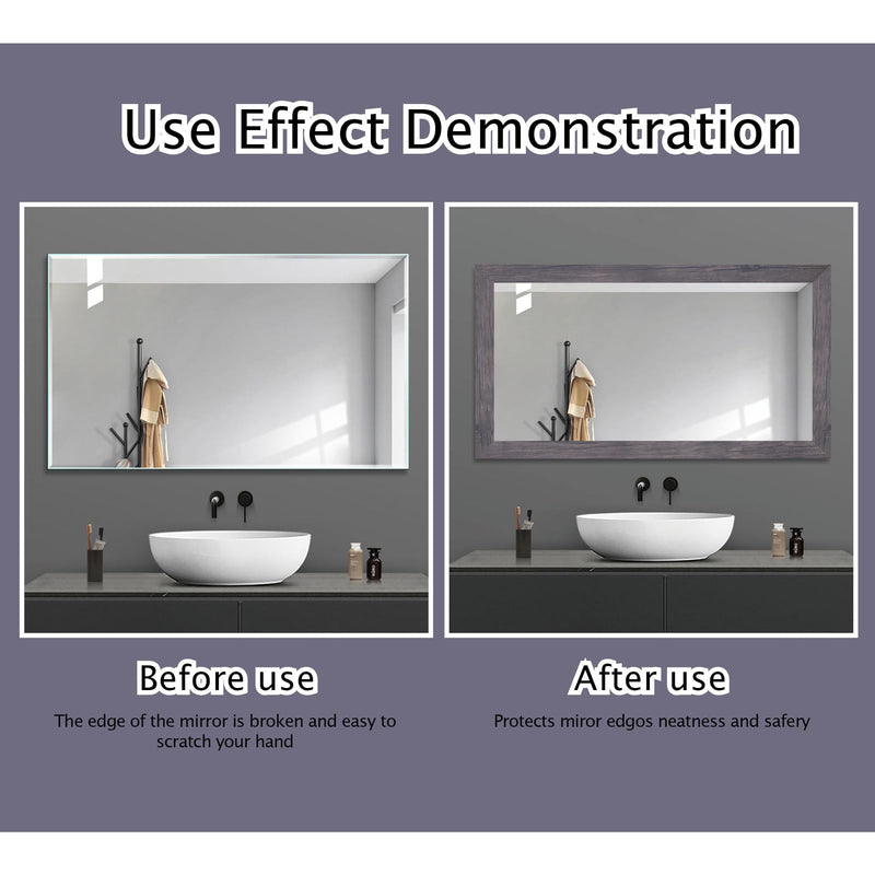 Wood Grain Removable PVC Waterproof Border Wall Decor Removable Self Adhesive Door Frame Window Mirror Bathroom Tiles Sticker Grain Trim Carbonized Oak 3.93 inch x 393 inch