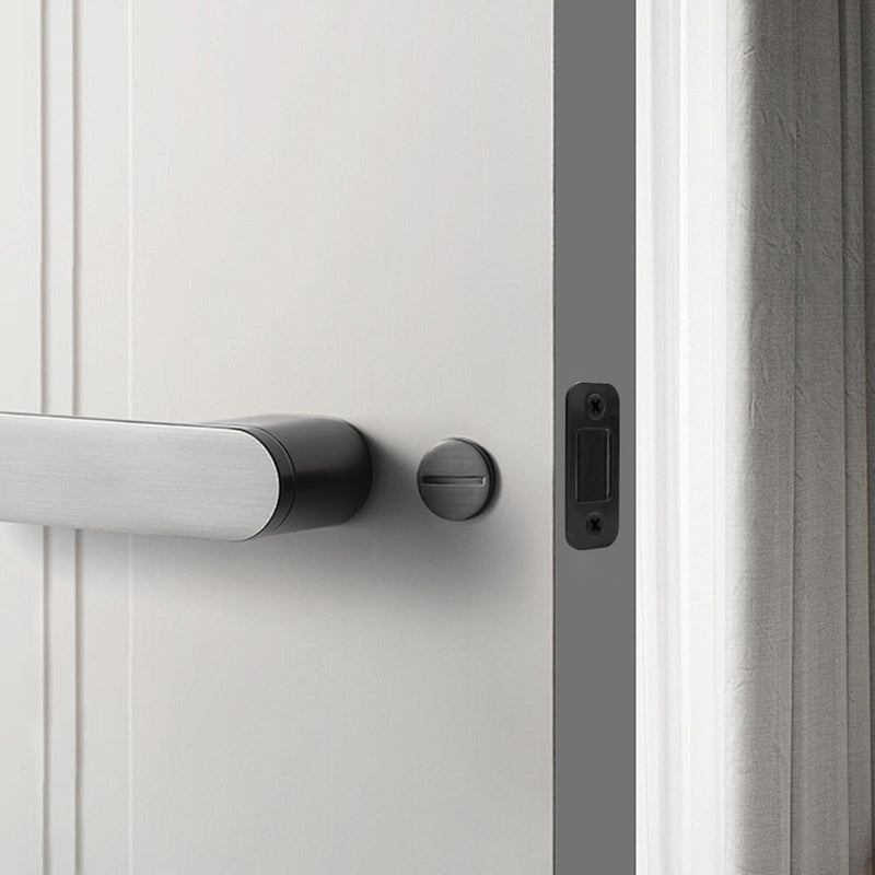 Deadbolt Strike Plate Black, 1" x 2-1/4" Round Corner Matte Black Door Strike Plate with Screws - 8 Pack