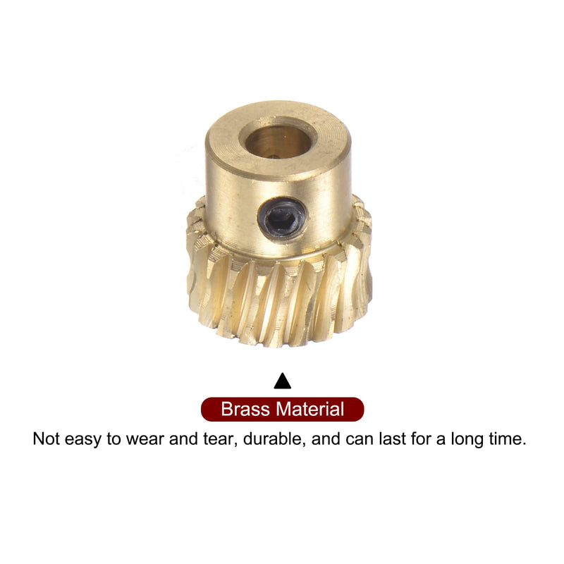 HARFINGTON Worm Gear Set Brass 0.5 Modulus 20T 20:1 Reduction Rate 2.3mm Hole Diameter Right Rotate Drive Gear Box Wheel Shaft Kits