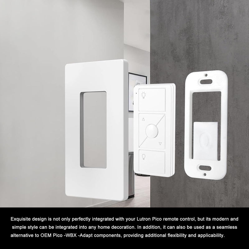 Remote Wallplate Bracket, Perfectly Compatible with Lutron Wireless Pico Remote Contro,Seamless Snap Wall Mount Bracket,Enhance Your Smart Home Experience(3-Pack,Wallplate Brackets only)