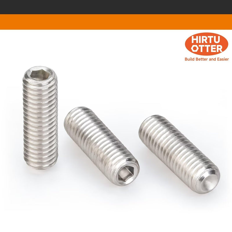 4#-40 x 3/8" 20 Pcs Set Screws, Headless Concave End, Grub Screws with Internal Hex Drive, 304 Stainless Steel, SAE Thread, for Bathroom Fixtures, Towel Racks, Light Fixtures 4#-40*3/8"-20 PCS