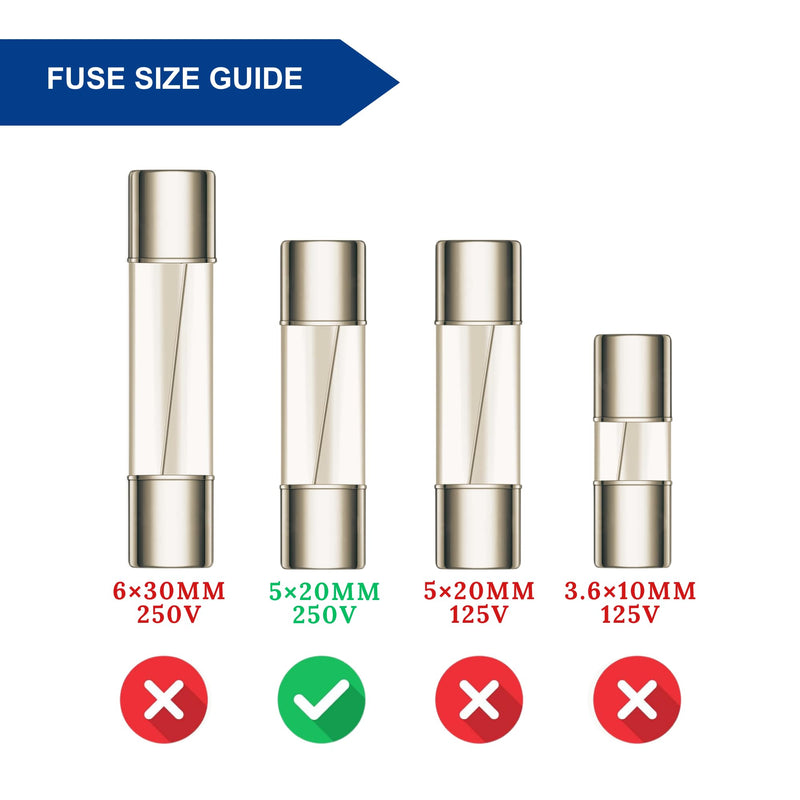 315mA (0.315A) GMA Glass Fuses, 5x20mm (0.20 x 0.79inches), 250V Fast-Blow, Fast Acting Fuses for Electronics, Appliances, and Circuit Protection, 5 Pack 0.315A