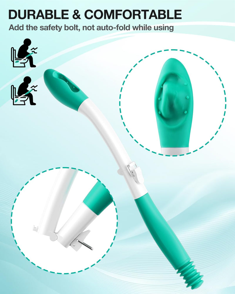 Portable Bidet Toilet Aid Wiper Tool Set for Travel - 400ML Bottle - 3 Pressure Modes - IPX7 Waterproof - Compact Design with Dust Bag for Daily Cleaning & General Use White+green
