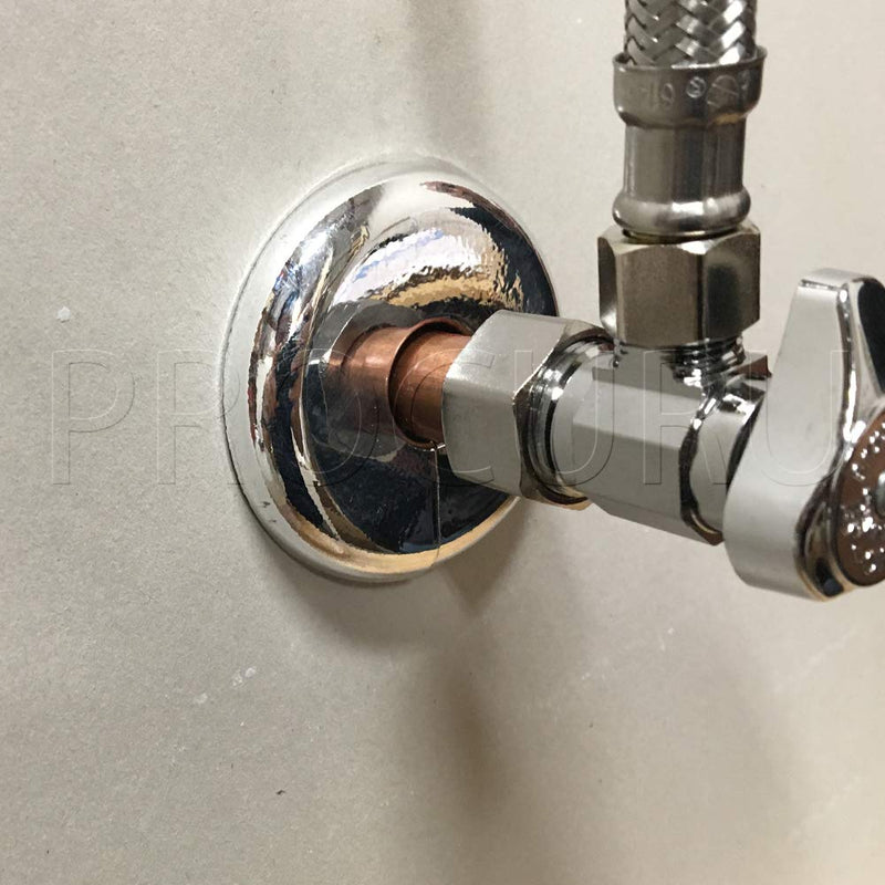 1/2-Inch CTS (5/8" OD) E2768 Split Plastic Lightweight Escutcheon Cover Plate, Chrome, for 1/2" Copper, PEX Pipe (10-Pack) 10 0.5 Inch (1/2")