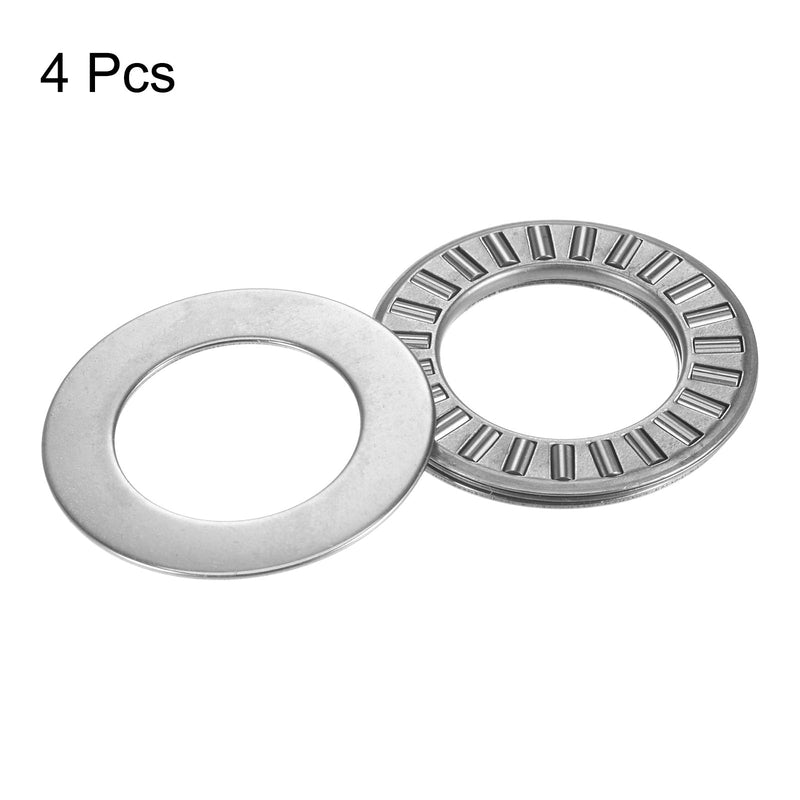 uxcell NTA1220 Thrust Needle Roller Bearings with Washers 3/4" Bore 1-1/4" OD 5/64" Thickness 4pcs 3/4" x 1-1/4" x 5/64" 4