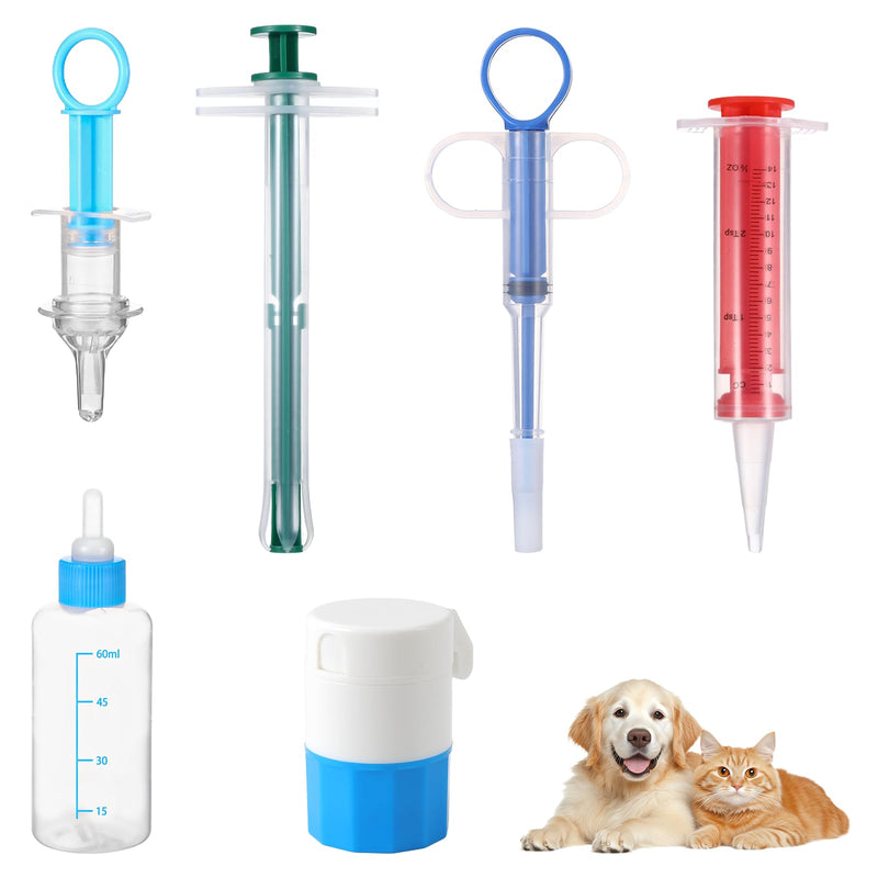 6Pcs Dog Cat Pill Shooter, Feline Pill Pockets Popper Tapeworm Treatment Dewormer Pusher for Cat Dog, Pet Piller Rush Poppers Pet Medicine Feeder for Animals, Gifts for Animals Lover Style 1