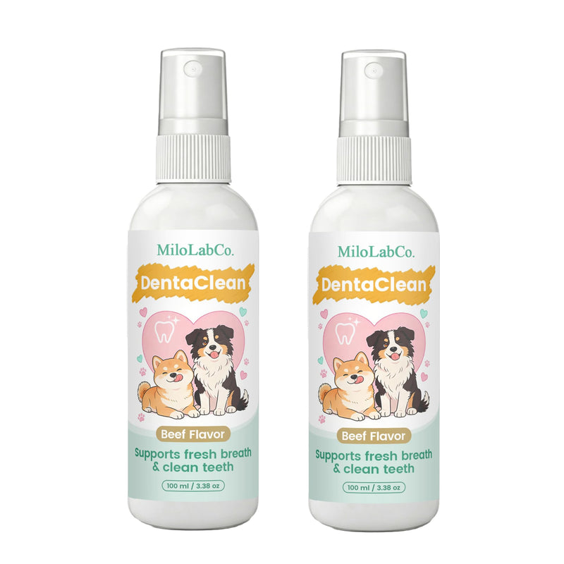 Milolabco Advanced Dental Spray, Dentaclean for Dogs & Cat, Probiotic Oral Care Spray for Fresh Breath, Helps Support Clean Teeth & Healthy Gums - No Brushing (2 Pack)
