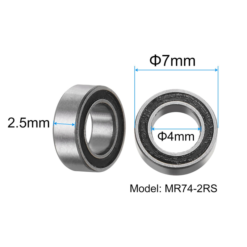uxcell 20pcs MR74-2RS Deep Groove Ball Bearings 4x7x2.5mm Chrome Steel Miniature Bearing Double Sealed Precision Bearings, P6 (ABEC 3) 20 - NewNest Australia