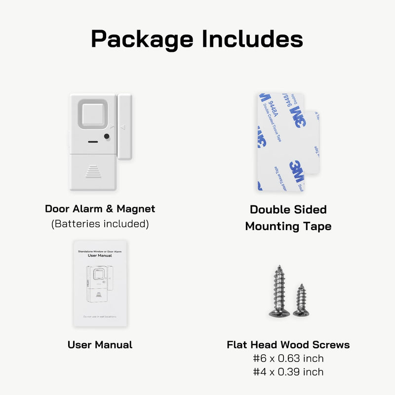 Door Window Alarms -10 Pack - Adjustable Volume, Chime/Alarm, Wireless, Door Window Alarm Sensor for Home Security, Kids Safety, Door Open Alert Security Alarm for Home, Apartment and more, by Rosmila DP-09DS-A