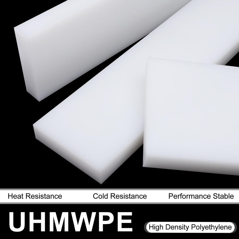 UHMWPE Ultra High Molecular Weight Polyethylene Tapping Block for Engineering, Flooring, DIY, Nylon Blocks Plastic Rectangular Solid Bar for Machining Home Improvement (3/4" x 4" x 4", 1) 3/4" x 4" x 4"