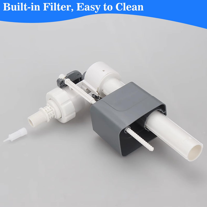 Side Mount Toilet Fill Valve, 3/8 Inch Side Entry Valve Compatible with TOTO Wall Mount Toilet Tank