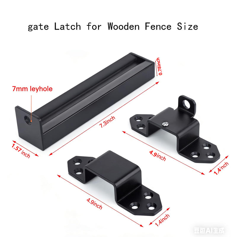 Heavy Duty Slide Bolt Gate Latch,Gate Latch Lock with Padlock Hole,Gate Latch for Wooden Fences, Barn Doors, Sliding & Swing Gates, Outdoor Sheds & Courtyards, Matte Black(2Pack) Black (2Pack)