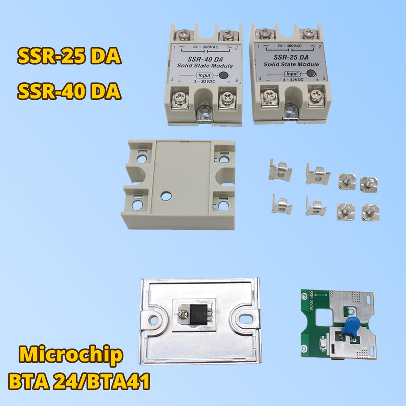 SSR-40DA Single Phase Solid State Relay 40A DC to AC Relay Input 3-32V DC to Output 24-380V AC 40A 3PCS 40DA