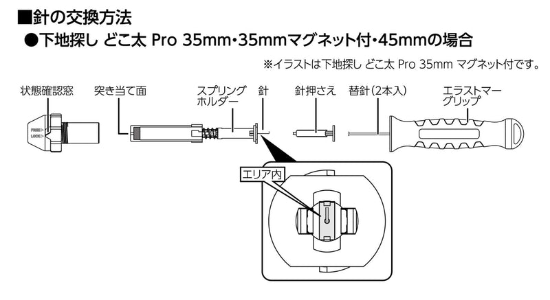 Shinwa Sokutei 79022 Replacement Needle, Substrate Finder, for Use with 1.4/1.8 inches (35/45 mm)