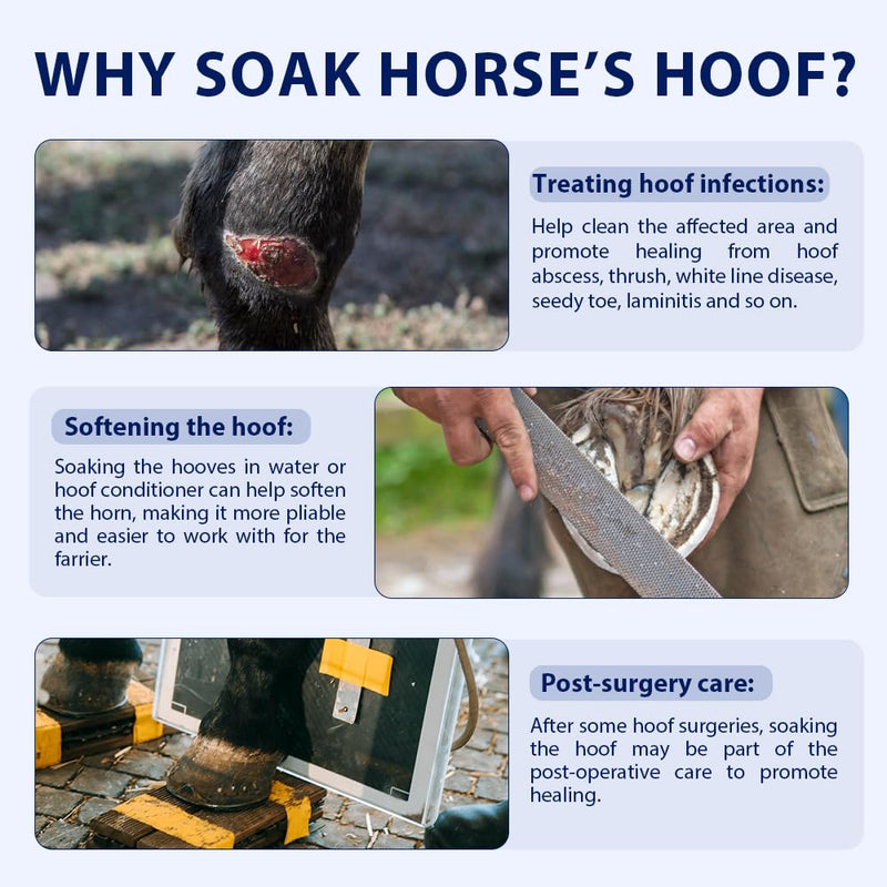 Gel Horse Ice Pack with Carry Case Reusable Cooling Horse Leg Wrap for Injury Therapy and 2 Piece Hoof Soaking Boot for Hoof Problems