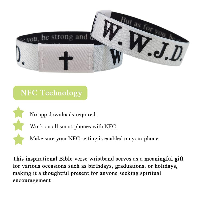 10Pack Wristbands Bible Verse Bracelets Scan, Christian Gifts for Women, Daily WWJD Jesus Scripture Bracelets, Christmas Wristband Bracelet for Men Mom (10Pack) 10Pack
