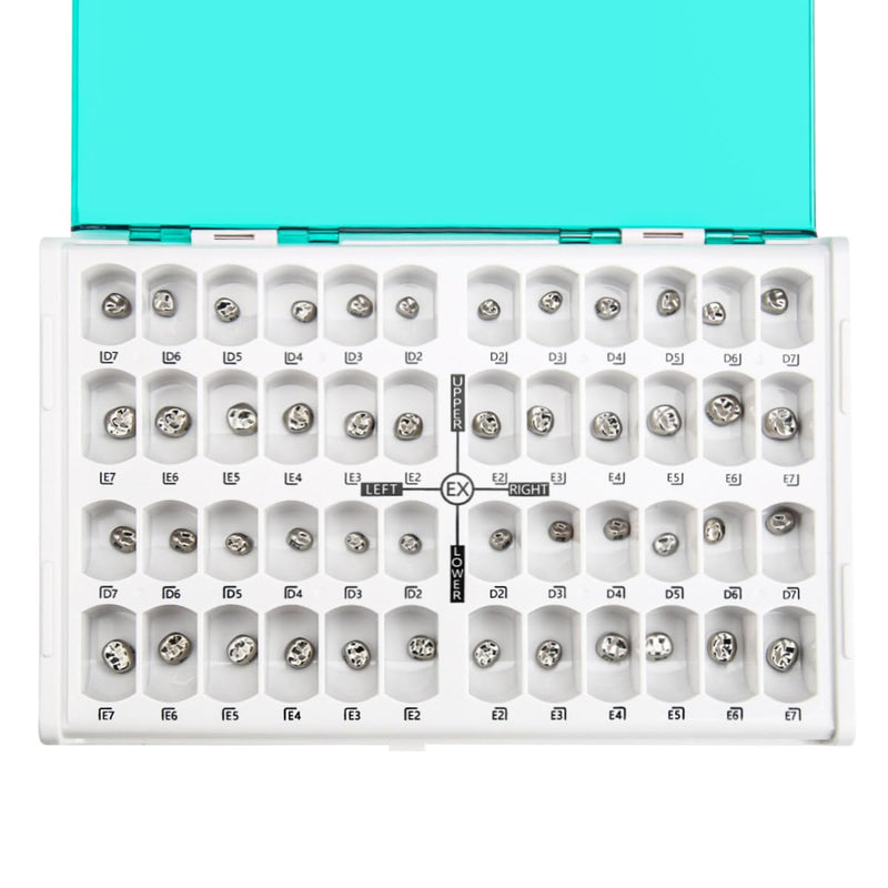 Dental Preformed Temporary Crown Molar Metal Orthodontic Material 48Pcs | Primary Molar Stainless Steel Teeth Crown Dentistry Therapy Tools For Kid and Adult